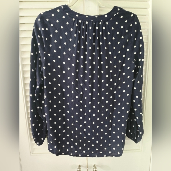 Old Navy Navy Polka Dot Popover Blouse XS NWT - Picture 9 of 9